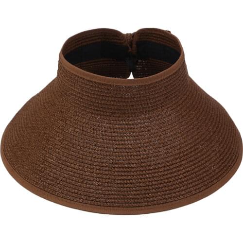 New Women Summer Visors Hat Foldable Sun Hat Wide Large Brim Beach Hats Straw Hat chapeau femme Beach UV Protection Caps