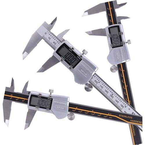 JUNEFOR Digital Display Stainless Steel Calipers 0-150mm High Precision Calipers LCD Electronic Vernier Caliper IP54 Waterproof