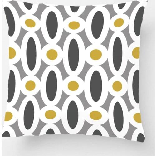 Modern Oval Links Pattern In Mustard And Grey Pillows Decorative Cushion Cover Pillow Case Customize Gift By Lvsure For Car