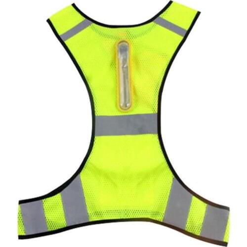 Led Reflective Vest Reflective Stripes Safety Vest Led Night Cycling Running Jogging Jacket