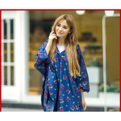 Thickened travel casual cherry raincoat blue m daily supplies health and beauty personal care products
