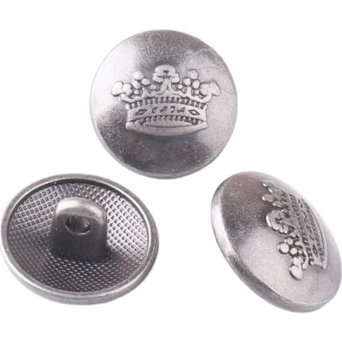 10 pcs Gun black Vintage Flower Engraved Shank Button Metal Round Buttons For DIY Clothing Jean Craft Accessories