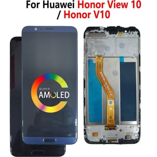 Honor V10 LCD With Frame For Huawei Honor View 10 LCD Display Screen Touch Sensor Digitizer Assembly BKL-L04 BKL-L09 Display