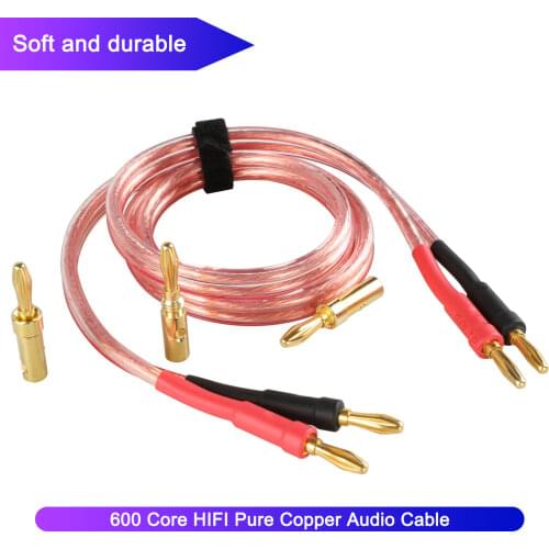 1PCS DIY HiFi Speaker Audio Cable Amplifier Oxygen-Free Copper Speakon Wire Cables