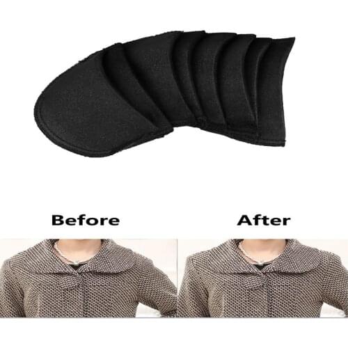 4 Pairs Women Men Inserts Shoulder Pad Soft Covered Set-in Foam Sewing Pads Padding Encryption Enhancers Mat for Blazer T Shirt