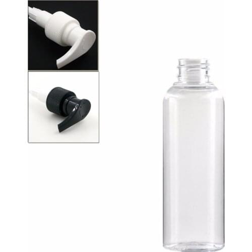 5oz/150mlempty plastic bottle , clear pet bottle with black/white lock pumps