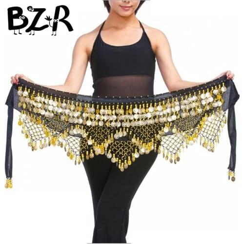 Bazzery Adult Women 320 Coins Bling Belly Dance Accessory Waist Chain Bellydance Belt Belly Dance Jewelry Hip Scarf