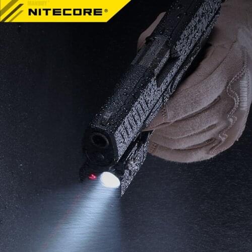 Free Shipping Nitecore NPL10 300LM CREE XPG2 S3 LED Weapon Light Universal Subcompact Red Laser Pistol Light Tactical Flashlight