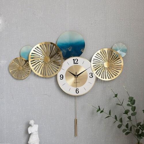 Large Luxury Gold Wall Clocks Nordic Iron European Wall Clock Modern Reloj De Pared 3d Wall Stickers Home Decor Living Room