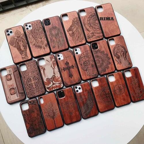 Natural Green Real Wood Wooden Case For iPhone 12 mini 11 Pro Max XS XR X 8 7 6 6S Plus 5 5S SE Case Cover Phone Shell Skin Bag