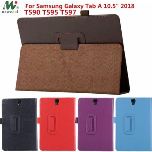 Tab A 10.5 Litchi stand PU Leather Case Flip Cover For Samsung Galaxy Tab A A2 10.5" T590 T595 T597 SM-T590 2018 tablet case