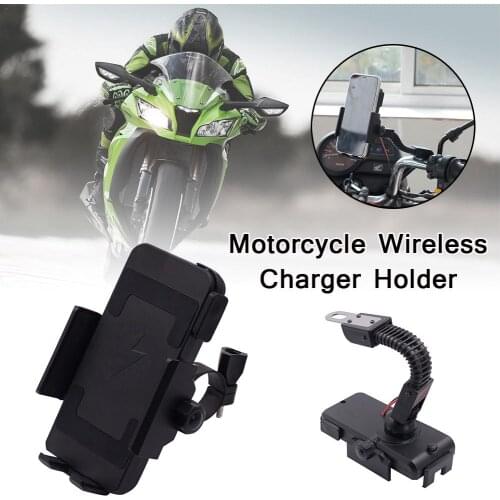 Motorcycle Phone Holder Wireless Waterproof Shock-proof Charger Cycling Mount For Smartphones Fast Charging Moto Accessories