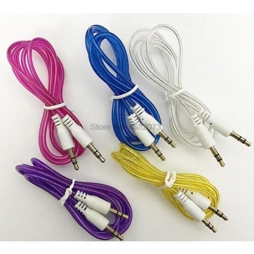 By DHL/Fedex 500pcs 3.5mm Male To Male Stereo Audio Jack Aux Auxiliary Cable For iPhone For iPad MP3 Music Piayer in Car