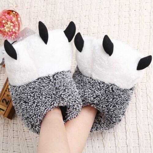 Big girl cotton slippers cute bear style slippers shoes warm thick slippers for bedroom indoor shoes child lady Winter slippers