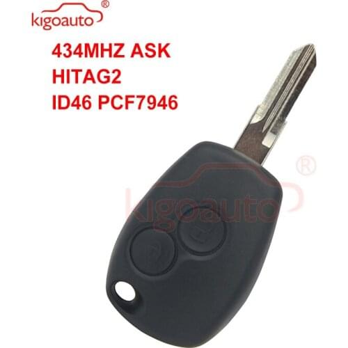 Kigoauto 2 button 434Mhz VAC102 pcf7946 for Renault Clio Modus Kangoo remote key