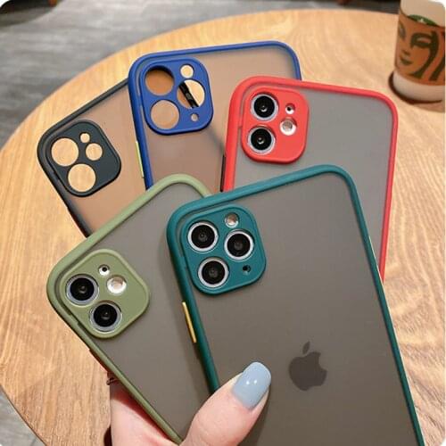 YXAYN Matte Skin-friendly Bumper Case For Apple 7 8 Plus Cover Translucent Shockproof For iPhone11 Pro Max XR XS X Max