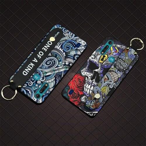 Lanyard Phone Holder Phone Case For Moto G8 Power Lite Soft Durable cover For Man Graffiti Soft Case