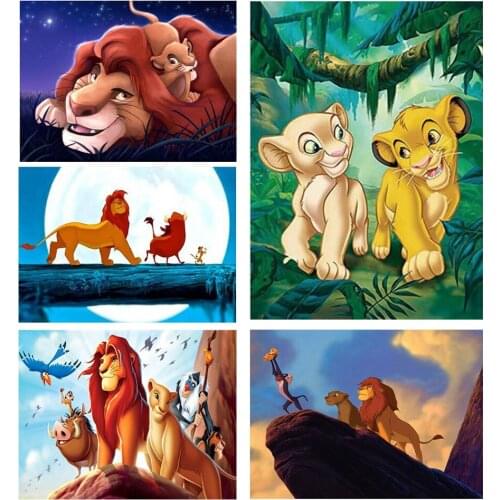 Disney DIY Diamond Painting Cartoon Lion King Cross Stitch Kit Needlework Rhinestone Embroidery Full Drill Mosaic Home Decor