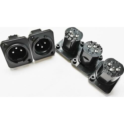 NCHTEK XLR Connector 3-Pin Panel Mount Male Plug Chassis Audio Adapter/Free Shipping/25PCS