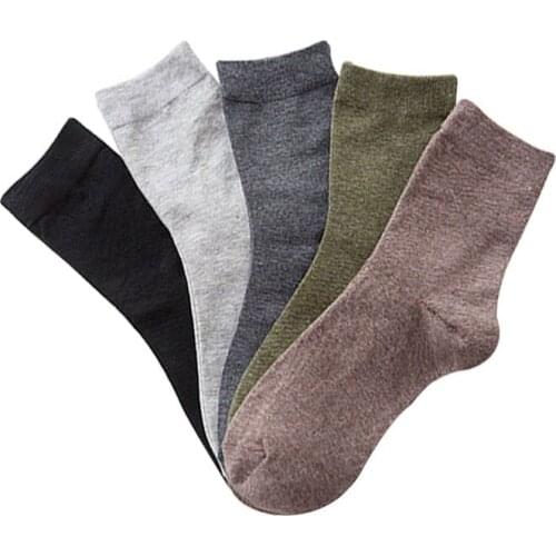5pairs Men Socks Crew Business Casual Pure Color Combed Cotton Male Long Socks Summer Spring Mens Weed Socks Deodorant Meias Sox