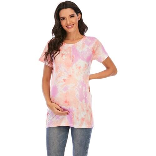 New short-sleeved maternity wear digital printing fashion all-match T-shirt spring and summer European and American style
