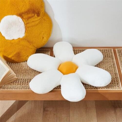 Daisy Plush Plant Pillow Sunflower Seat Cushion Down Cotton Filled Yellow Pink Chair Flower Pillow Tatami Floor Pillows 3 Sizes