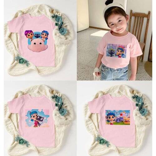 Casual Cartoon Cat Rainbow Kingdom Printed Children T Shirt Novelty Kids Girl Clothes Short Sleeve Tops Baby Boys Girls T-shirt