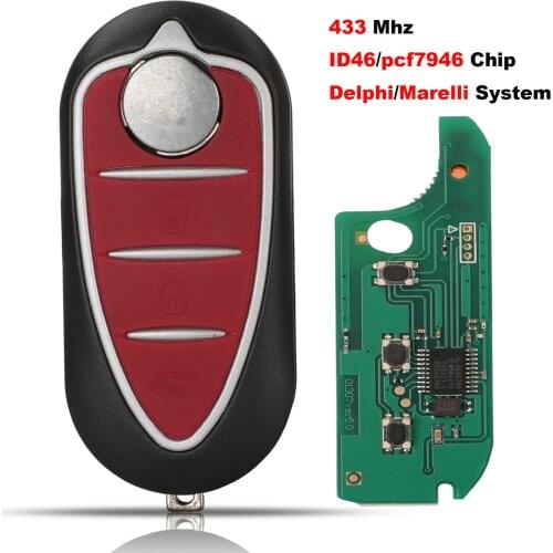 Jingyuqin 3B Remote Key Fob ASK Delphi/Marelli System BSI With HITAG 2 PcF7946Chip For Alfa Romeo 147 159 Mito 2008