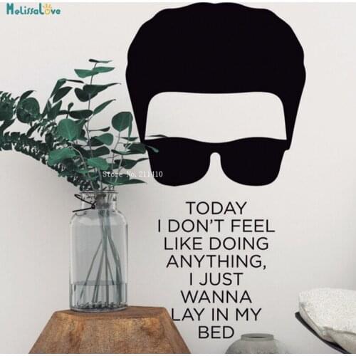 Today I Don't Feel Like Doing Anything Wall Sticker Mood Text Home Decor Living Room Removable Murals Vinyl YT3105