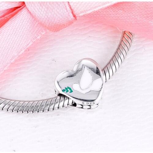Fit Pandora Bracelet Dove of Hope Charm S925 Silver Beads for Jewelry Making Women Gift 021247