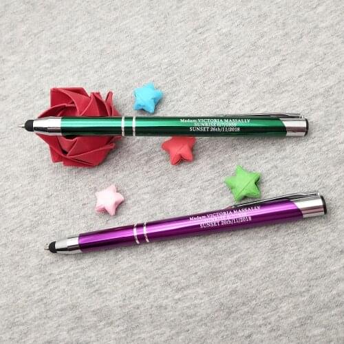 1pc FREE personalized name pen smart phone stylus pencil in 10colors Party event Favors custom free with your logo text