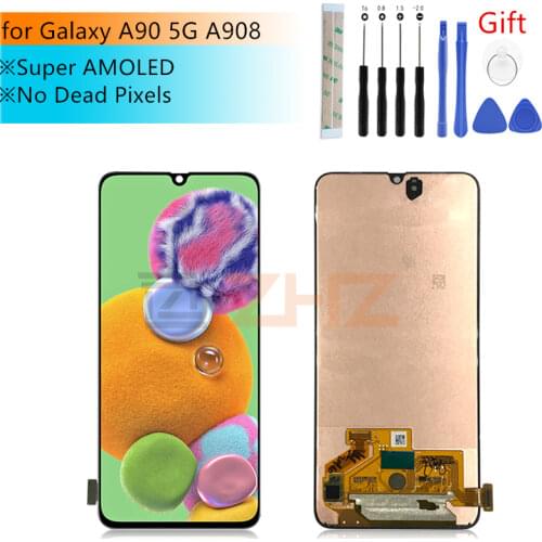 Super AMOLED For Samsung galaxy A90 5g lcd A908F/DS A908B A908N Touch Screen Digitizer Assembly screen replacement repair parts