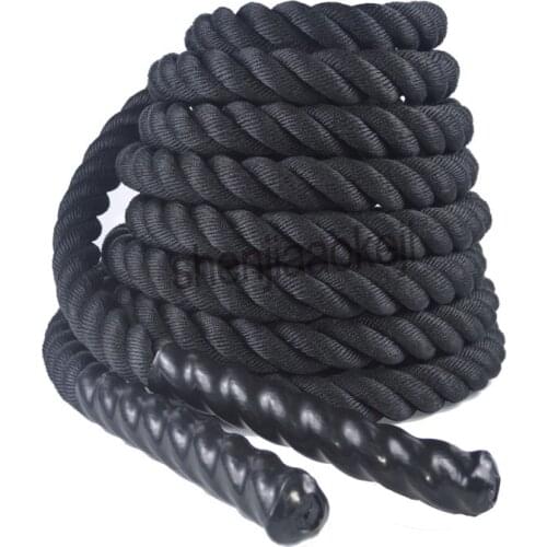 Heavy Black Undulation Battling Rope Physical Body Strength Training Sport Fitness Exercise Workout Strong-Toyers 1pc