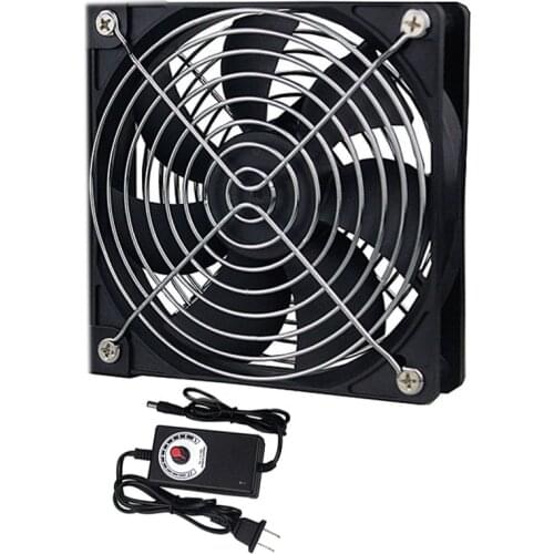 Gdstime 120mm 120x25mm Fans DC 12V Powered Fan with AC 110V-240V Speed Controller Cabinet Chassis Server Workstation Cooling Fan