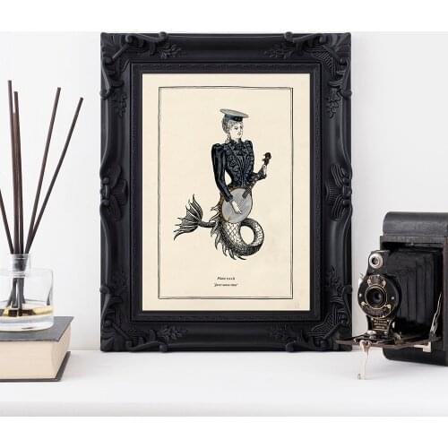 Vintage Octopus Print Fun Toilet Wall Art Cloakroom Poster Retro Gothic Steampunk Bathroom Pictures Canvas Painting Decor