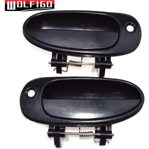 WOLFIGO NEW Outside Door Handles Front Left Right BLACK For KIA SEPHIA 1998 1999 2000 2001 0K2A159410XX,0K2A158410XX