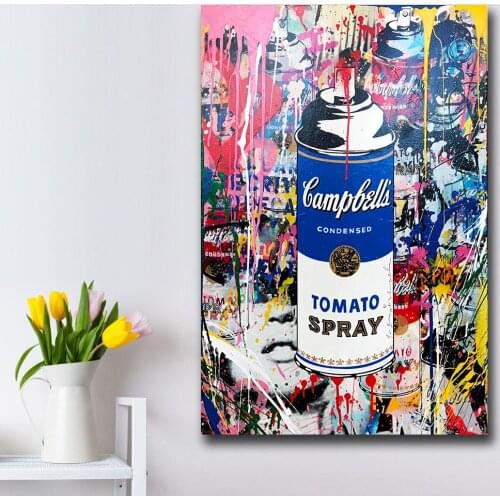 Wxkoil Graffiti Art Wall Art Pictures For Living Room Home Decor Abstract Tomato-Spray Canvas Oil Painting Printed Unframed