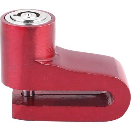 1Pc Motorcycle Lock Anti Theft Bike Disc Brake Lock Theft Protection Lock Core for Motorcycle Scooter Motorbike (Red)