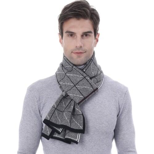 2021 Classic Winter Scarves Men Scarf Warm Neckercheif Business Plaid Kint Shawls Cashmere Wraps Male Sjaal Foulard Bufandas