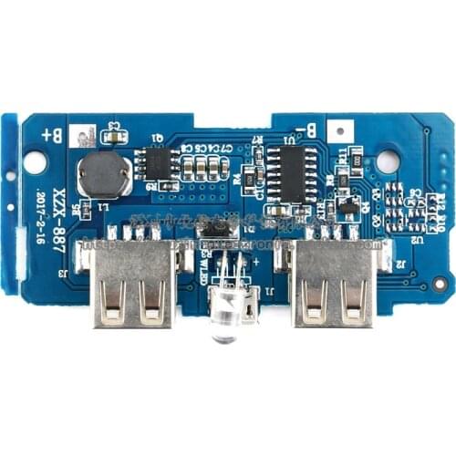 3 pcs Dual Micro USB 3.7v to 5V 2A Mobile Power Bank DIY 18650 Lithium Battery Charger PCB Board Boost Step Up Module With Led