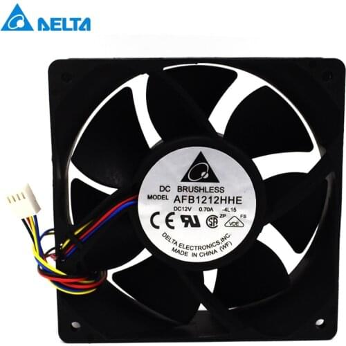 Delta AFB1212HHE 12038 4-wire PWM intelligent temperature control 12V 0.7A 120x120x38MM 120mm cooling fan