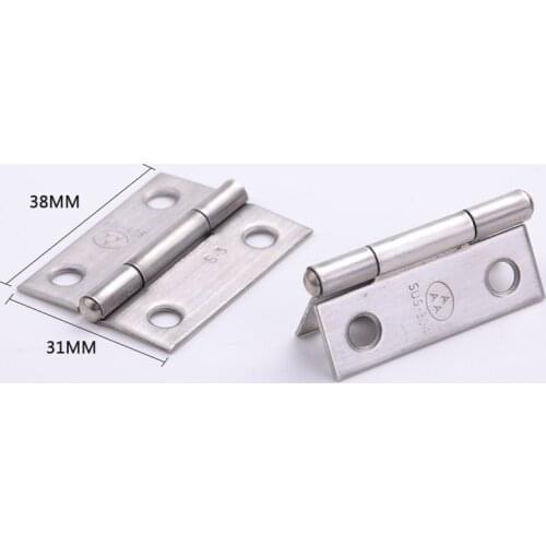 5PCS Stainless Steel 3A1.5 Inch Furniture Hinge Hinge Length Is about 38mm Width 30.5mm Thickness 1.05mm Suitable for Doors