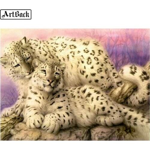 5d diy diamond painting tiger leopard full square / round drill animal diamond embroidery art 3d diamond mosaic home decoration