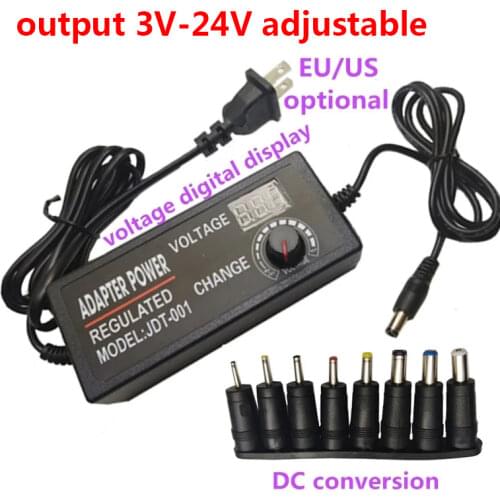Power adapter Adjustable DC 3V 5V 6V 7V 8V 9V 10V 11V 12V 14V 15V 16V 17V 18V 19V 20V 21V 22V 23V 24V 2A Power Supply display