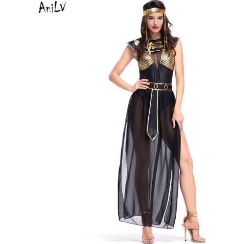 AniLV Medieval Ancient Egypt Queen Dress Clothes Costume Halloween Myths Legends Princess Drama Stage Cosplay SCA LARP