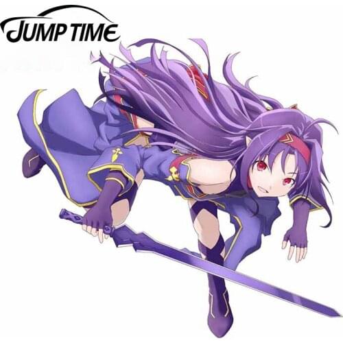 Jump Time 13 x 11.9cm Sword Art Online Konno Yuuki Yuuki Car Stickers Anime Decal Windshield Waterproof Sunscreen Decals Decor