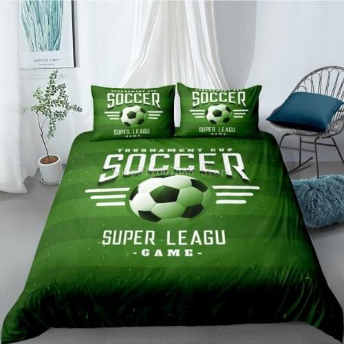 3D printed Football Bedding Set Duvet Cover Pillowcase Home Textile Adult Children Boys Gift Queen King Size Bedding Set Custom