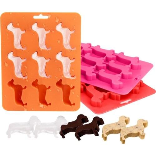 Dog Shape Ice Cube Maker Mold Ice Cream Party Whiskey Wine Cocktail Cold Drink Bar BPA Free Silicone Accessories Kitchen Tool