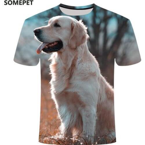 2020 NEW 3D Printed Pet Dog T-shirts Labrador Retriever Large T-shirt Pattern Can Be Customized Child and Adult Size 4-20 years