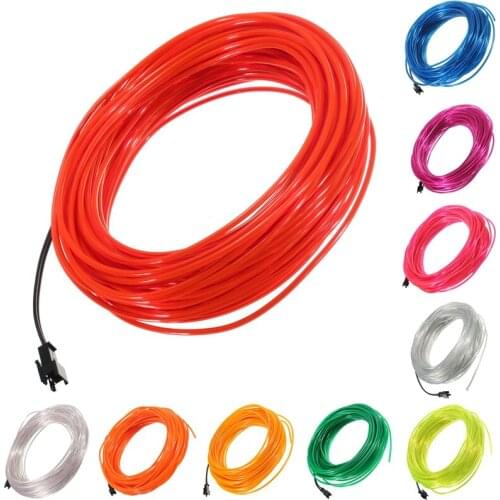 Jiguoor 20M EL Led Flexible Soft Tube Wire Neon Glow Car Rope LED Strip Light Xmas for home Christmas Decoration AC 12V
